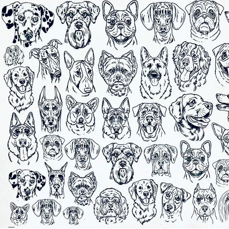 ELAN TRANSFERS UNDERGLAZE DECAL  - DOGS