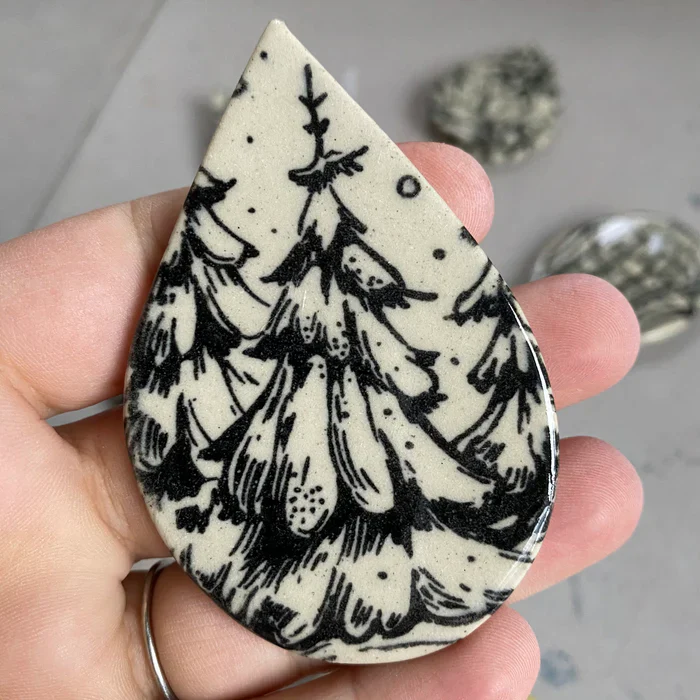 ELAN TRANSFERS UNDERGLAZE DECAL  - WINTER TREES - Image 3
