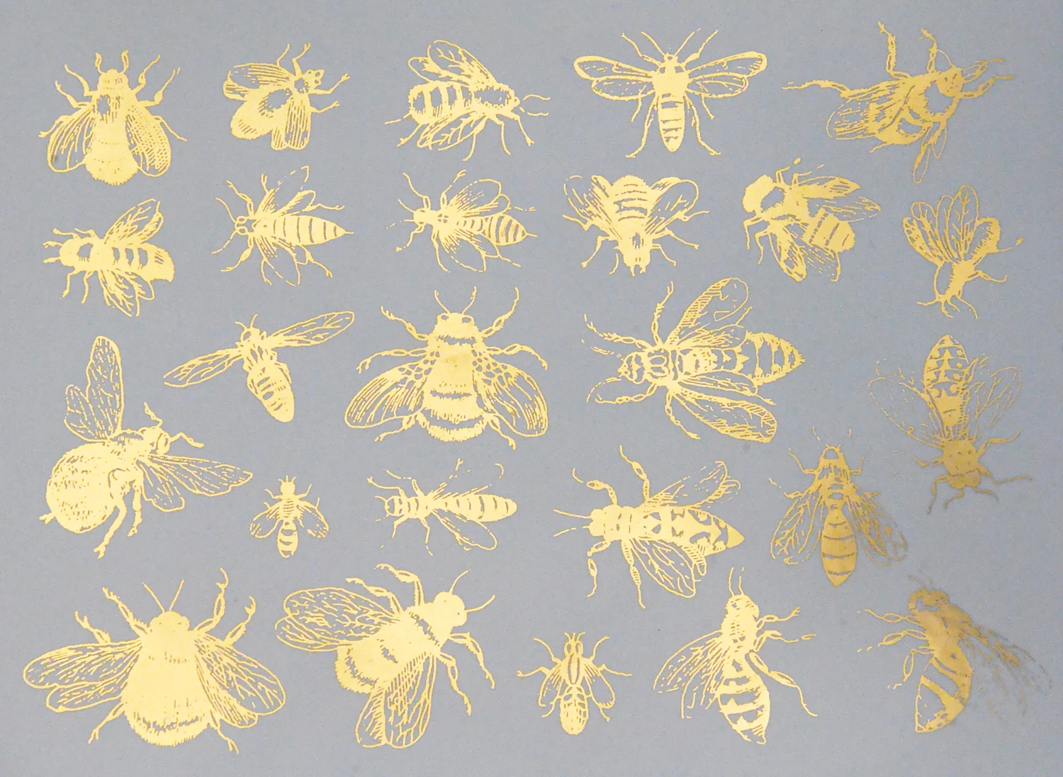 VINTAGE BEES OVERGLAZE DECAL
